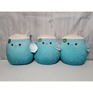 Three Boba Tea Squishmallow 11" Plush Jakarria Teal Kellytoy NWT (3 Count)